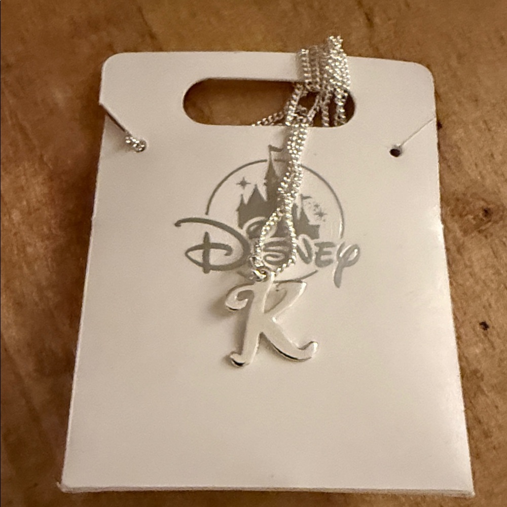 Disney Silver 'K' Pendant Necklace